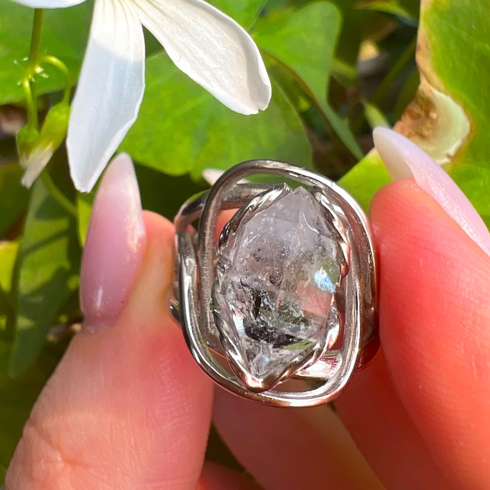 Herkimer Diamond Adjustable Ring